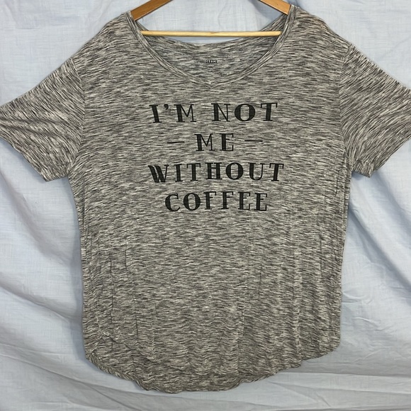 a.n.a Gray Marled "I'M NOT ME WITHOUT COFFEE" Tee Shirt in XXL - Picture 3 of 16